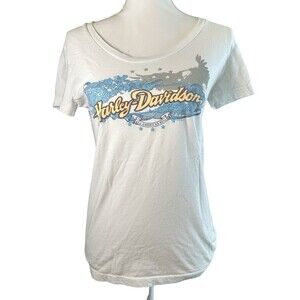 Harley Davidson All-American Diva Graphic Bikercore Y2K Eagle Stars Women’s L